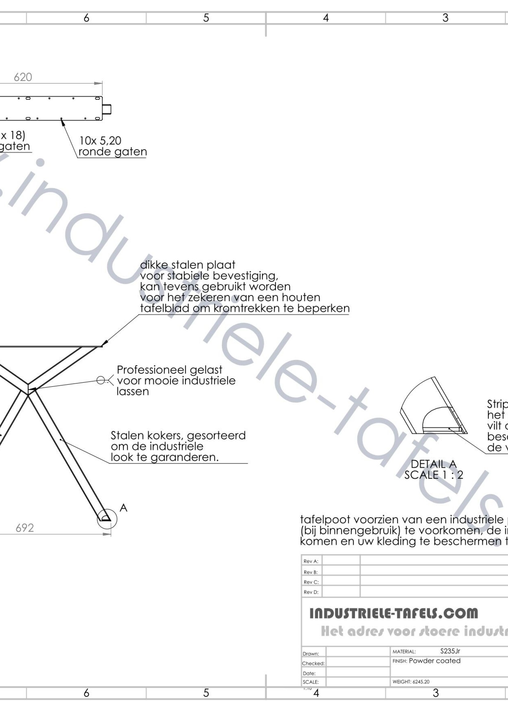 Handgemaakt Industrieel tafelonderstel Scissor poot wit