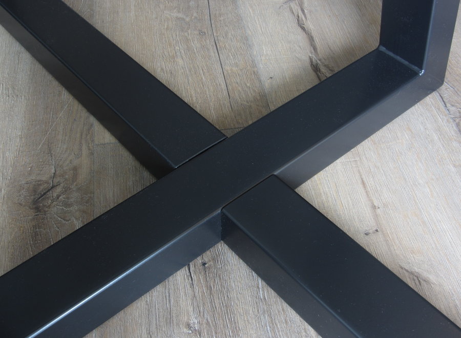 Stalen tafelpoot Criss-Cross zwart
