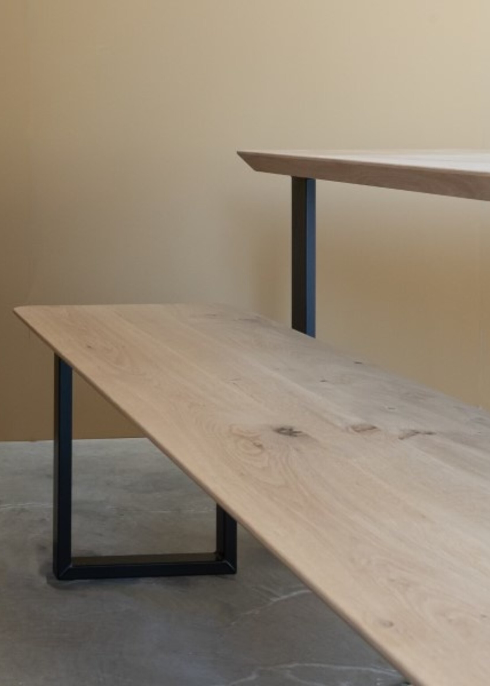 Stalen tafelpoot model U light zwart