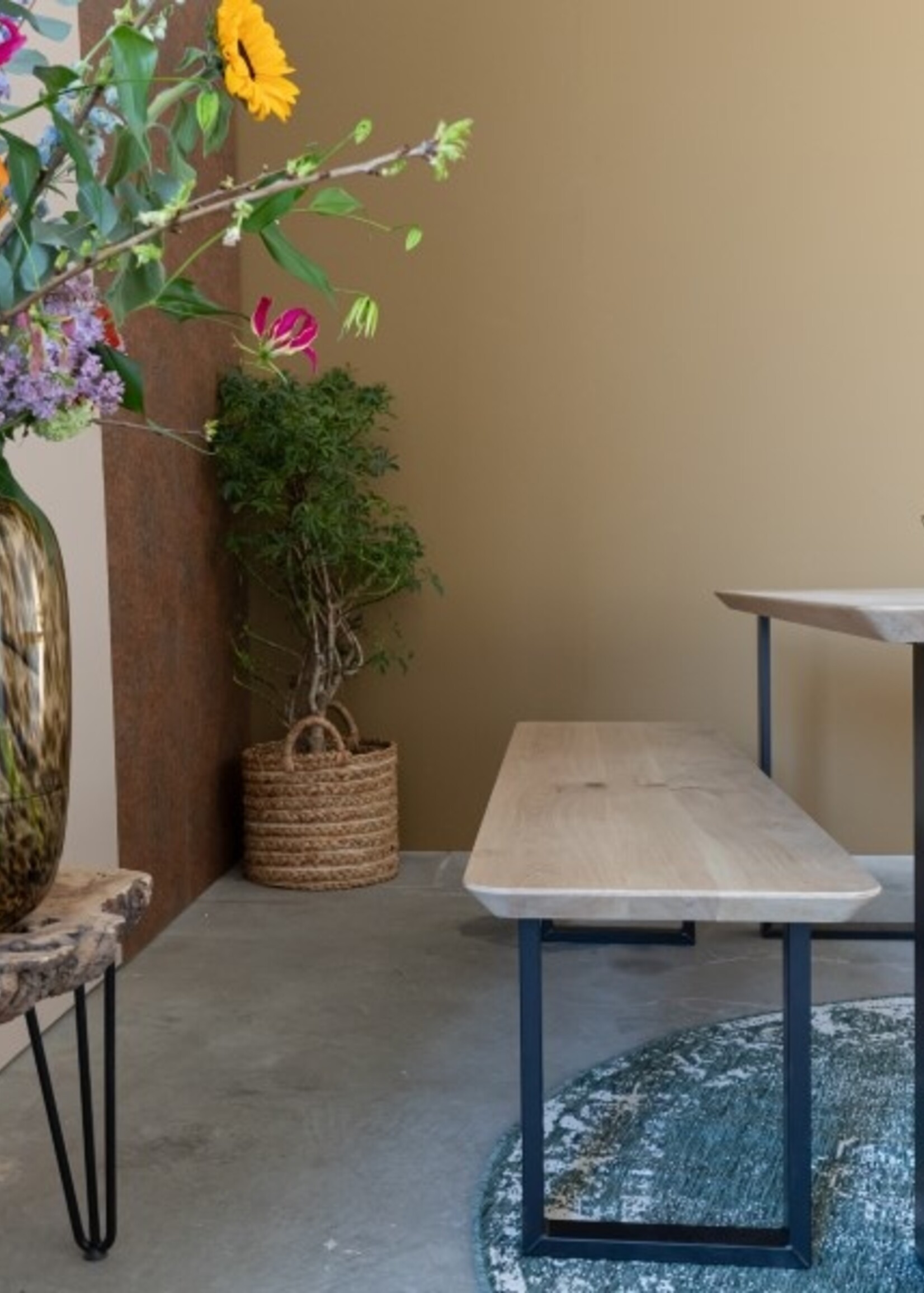 Stalen tafelpoot model U light zwart