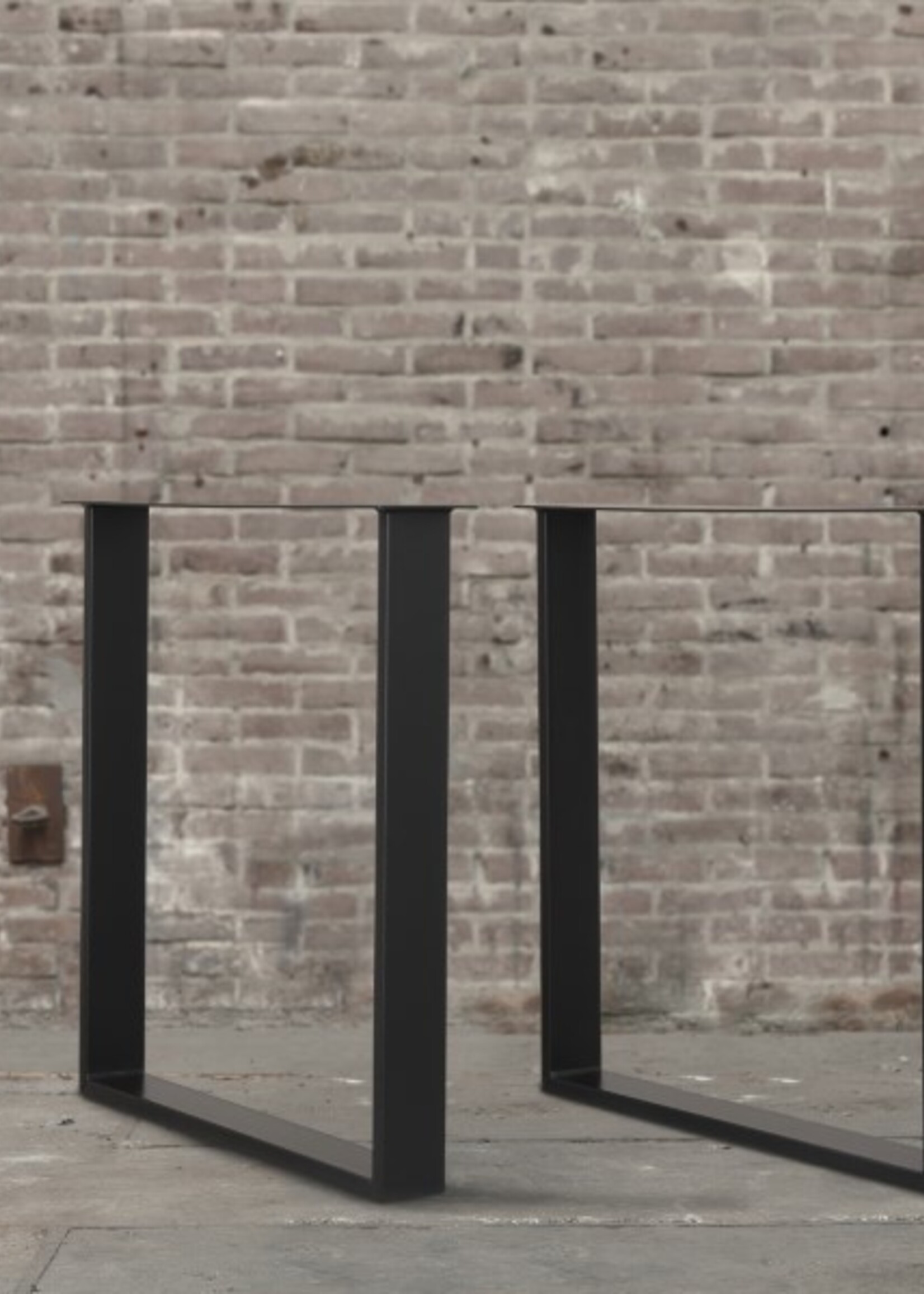 Stalen tafelpoot model U light zwart