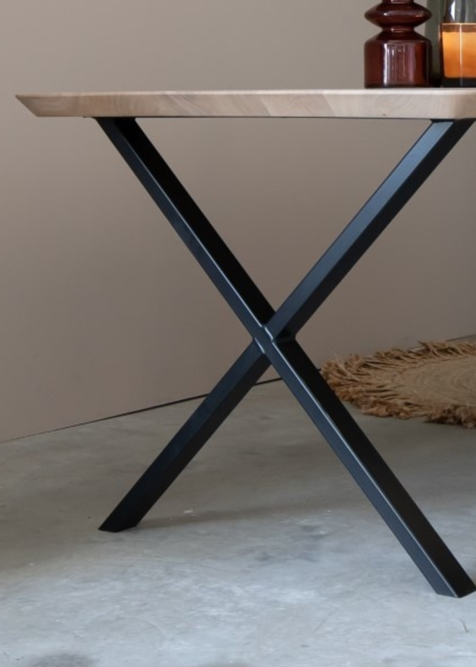 Stalen tafelpoot  X poot Small wit