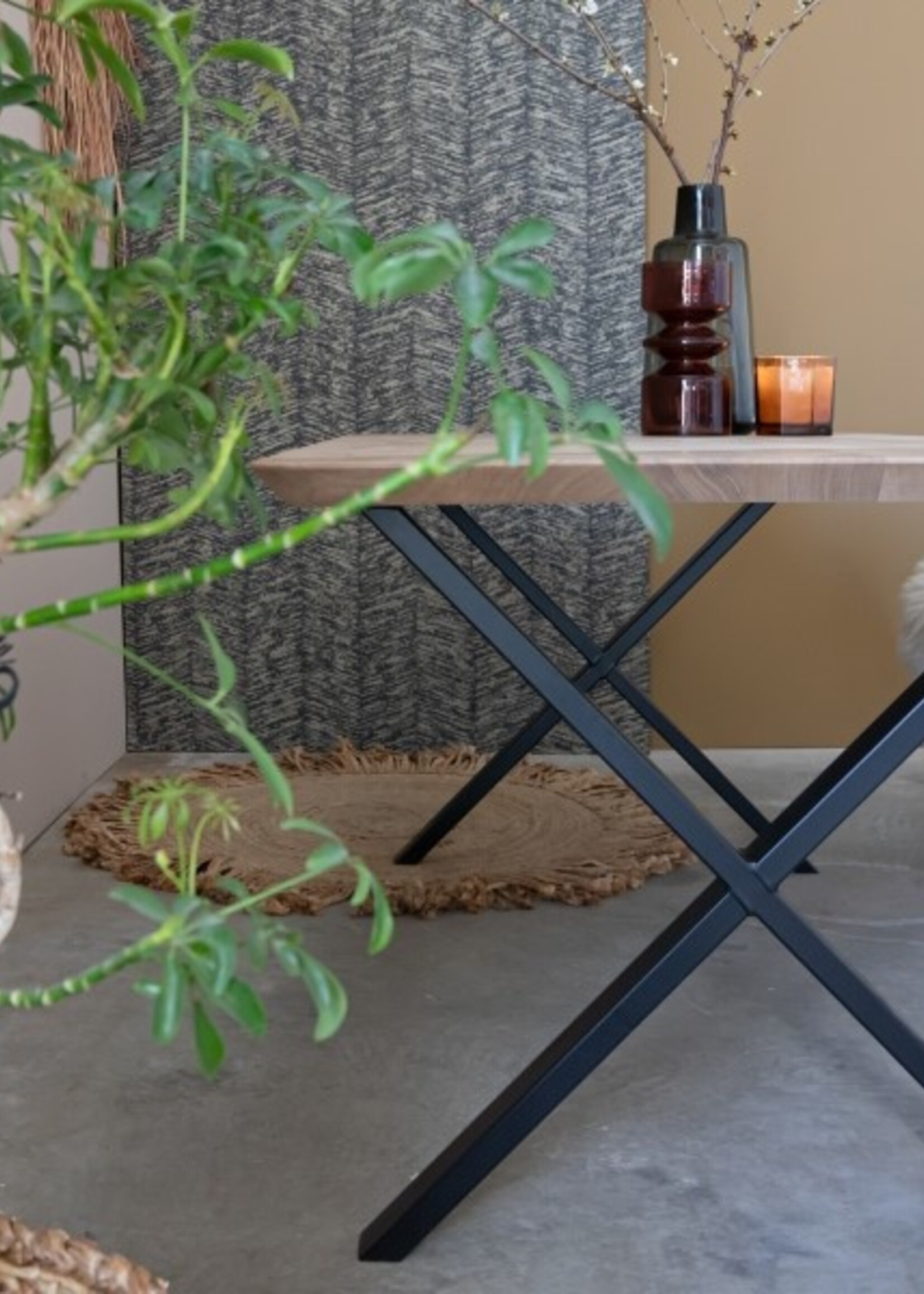 Stalen tafelpoot  X poot Small wit