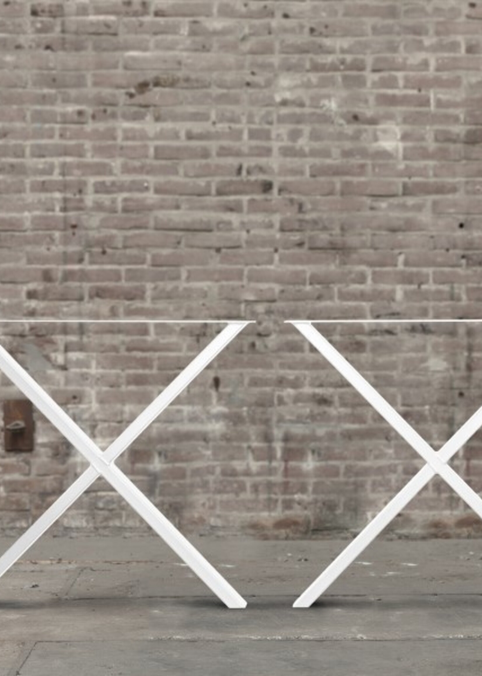 Stalen tafelpoot  X poot Small wit