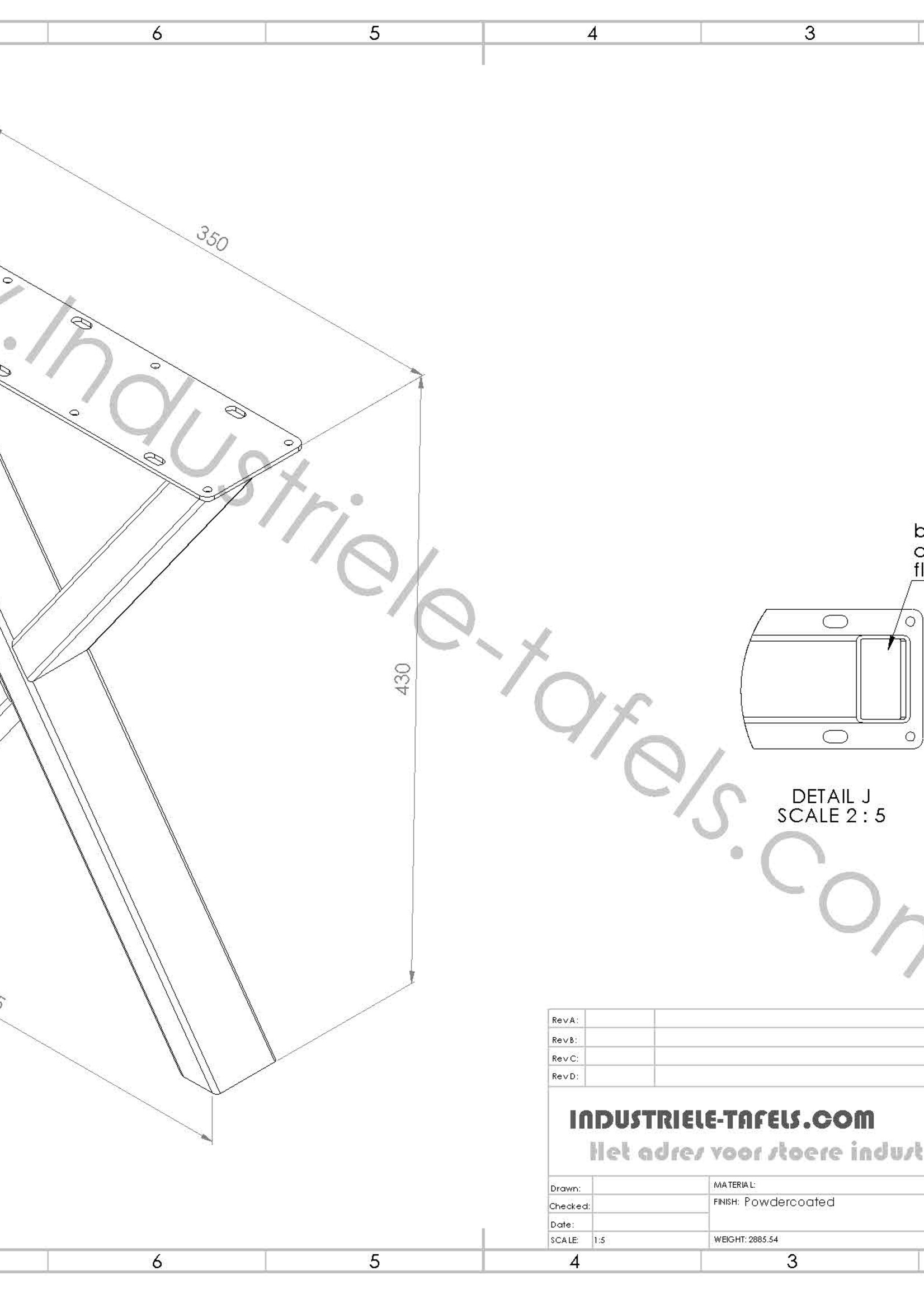 Stalen bankpoot X Small zwart