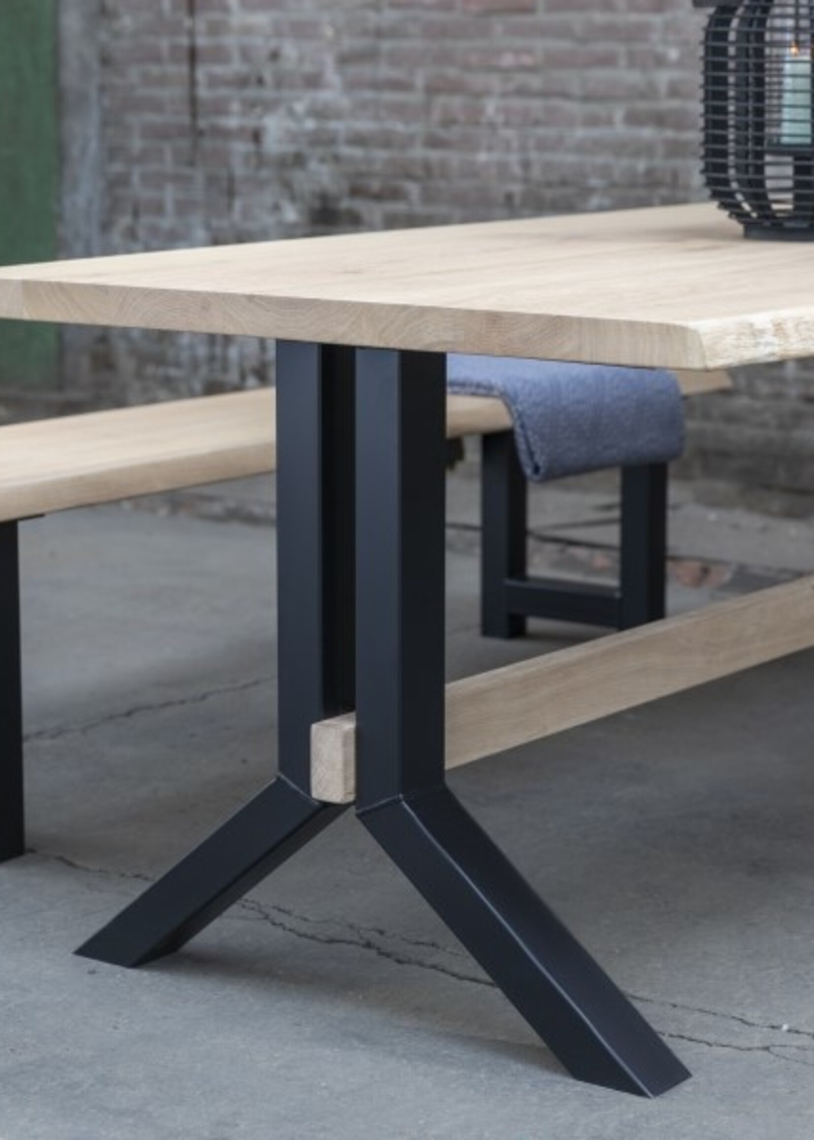 Losse industriele bankpoot model H zwart