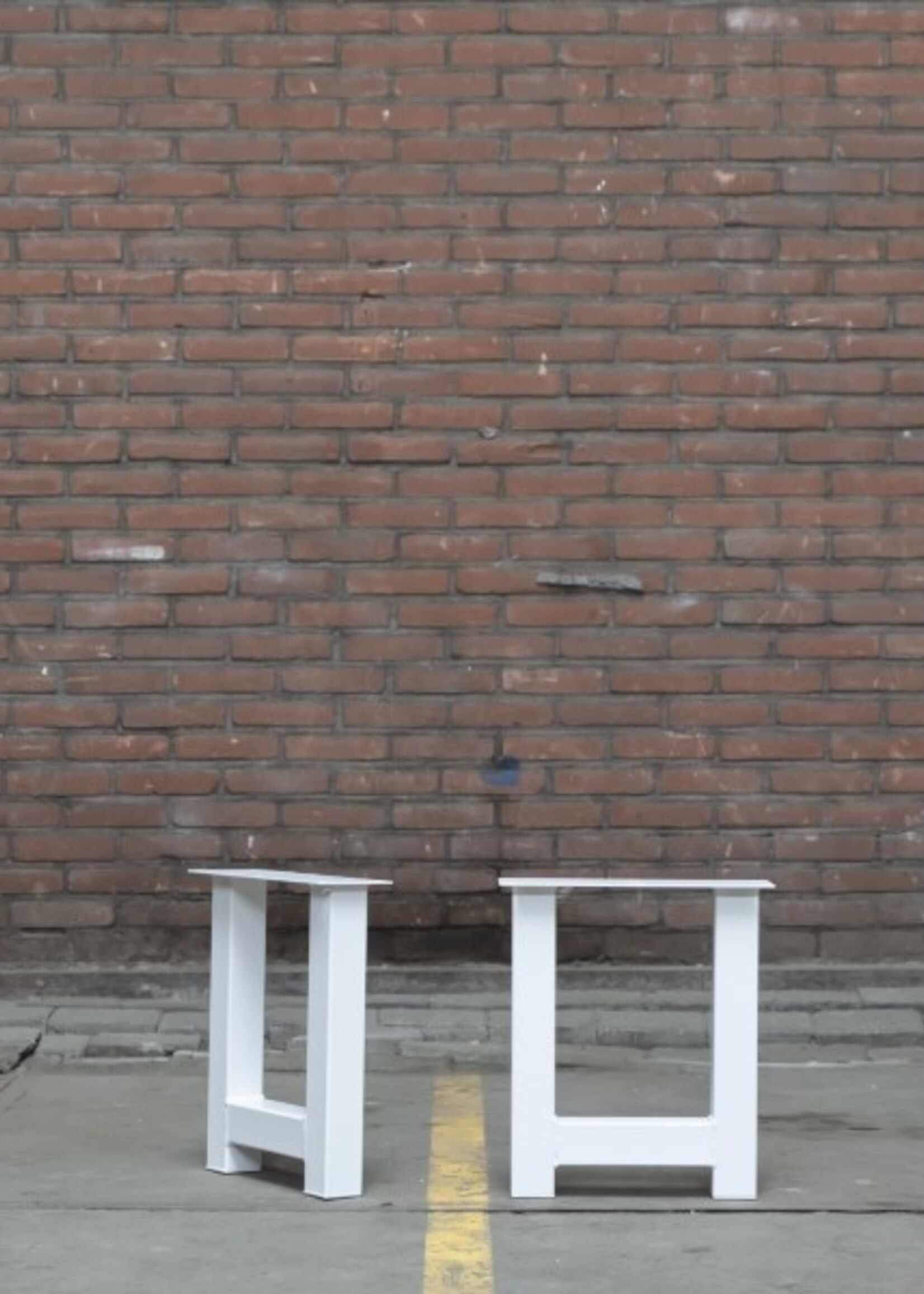 Losse industriele bankpoot model H wit