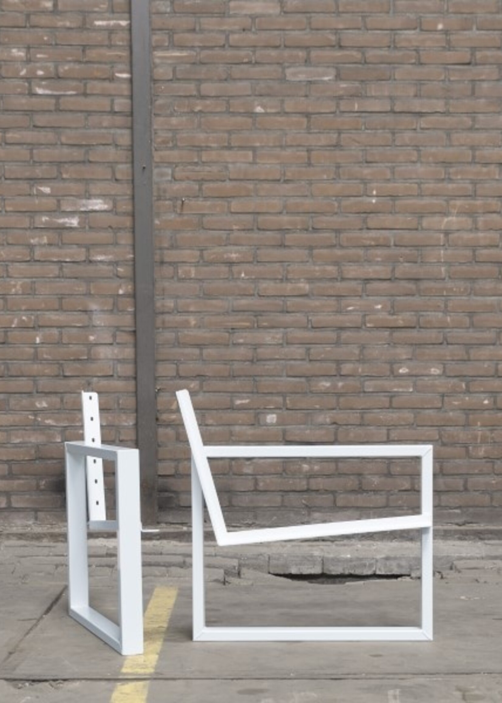 Los stalen loungebank frame / loungestoel frame wit