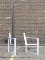 Los stalen loungebank frame / loungestoel frame wit