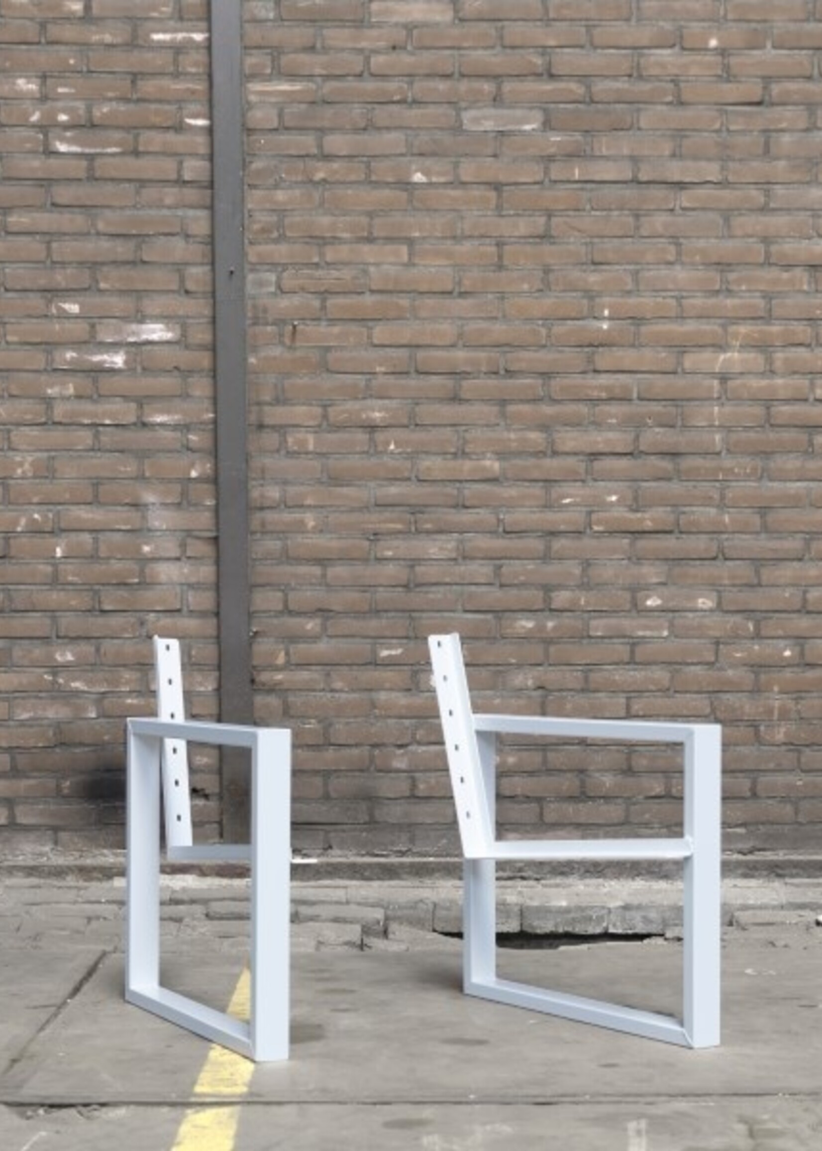 Los stalen loungebank frame / loungestoel frame wit