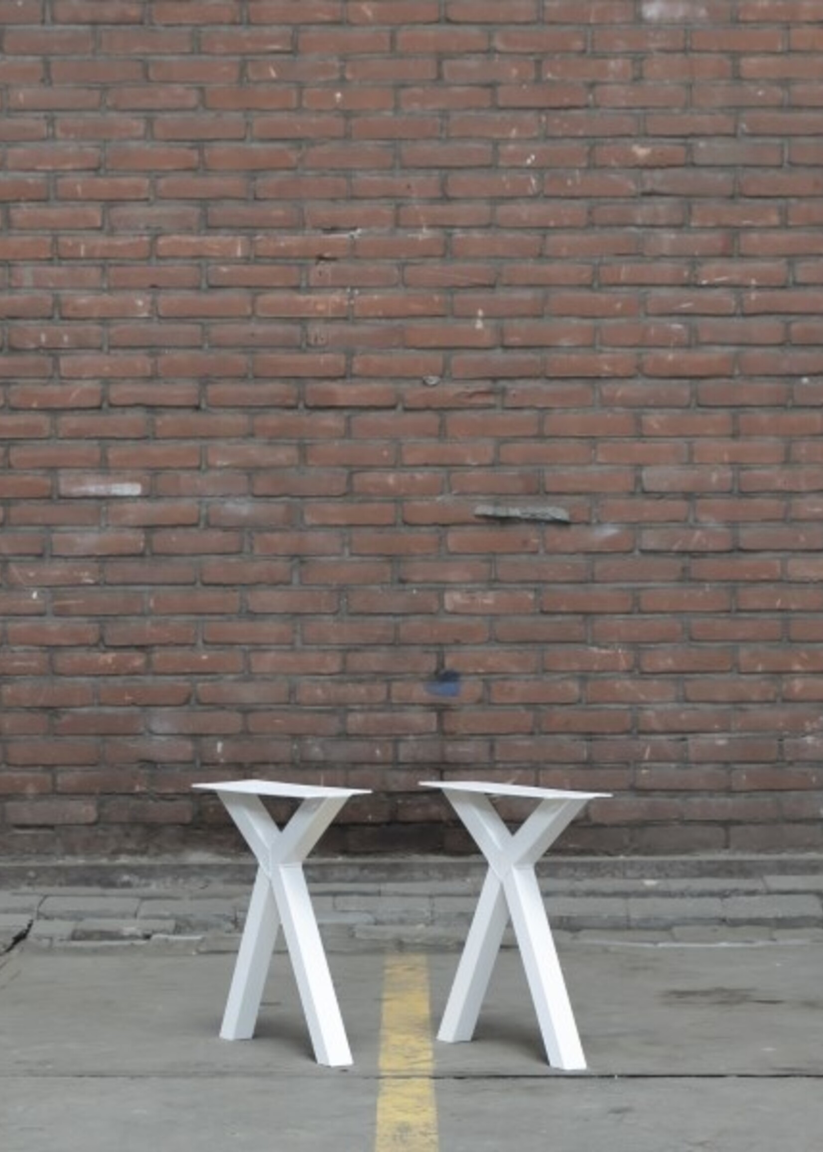 Losse industriele bankpoot model Scissor wit