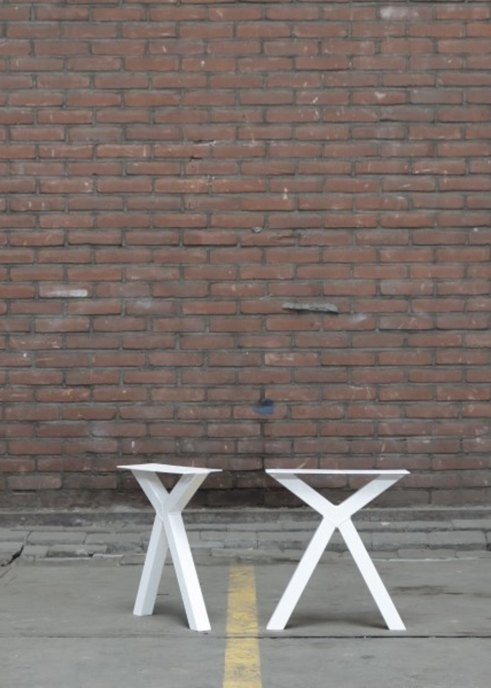 Losse industriele bankpoot model Scissor wit