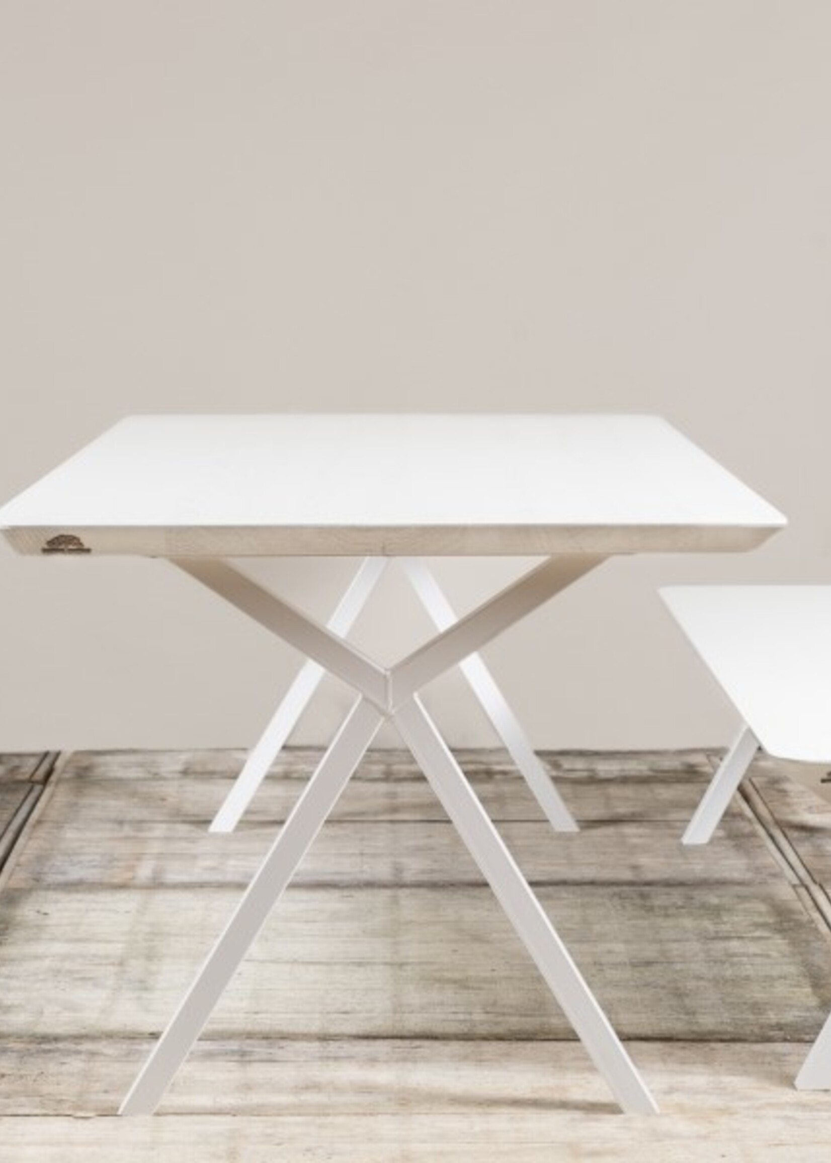 Losse industriele bankpoot model Scissor wit