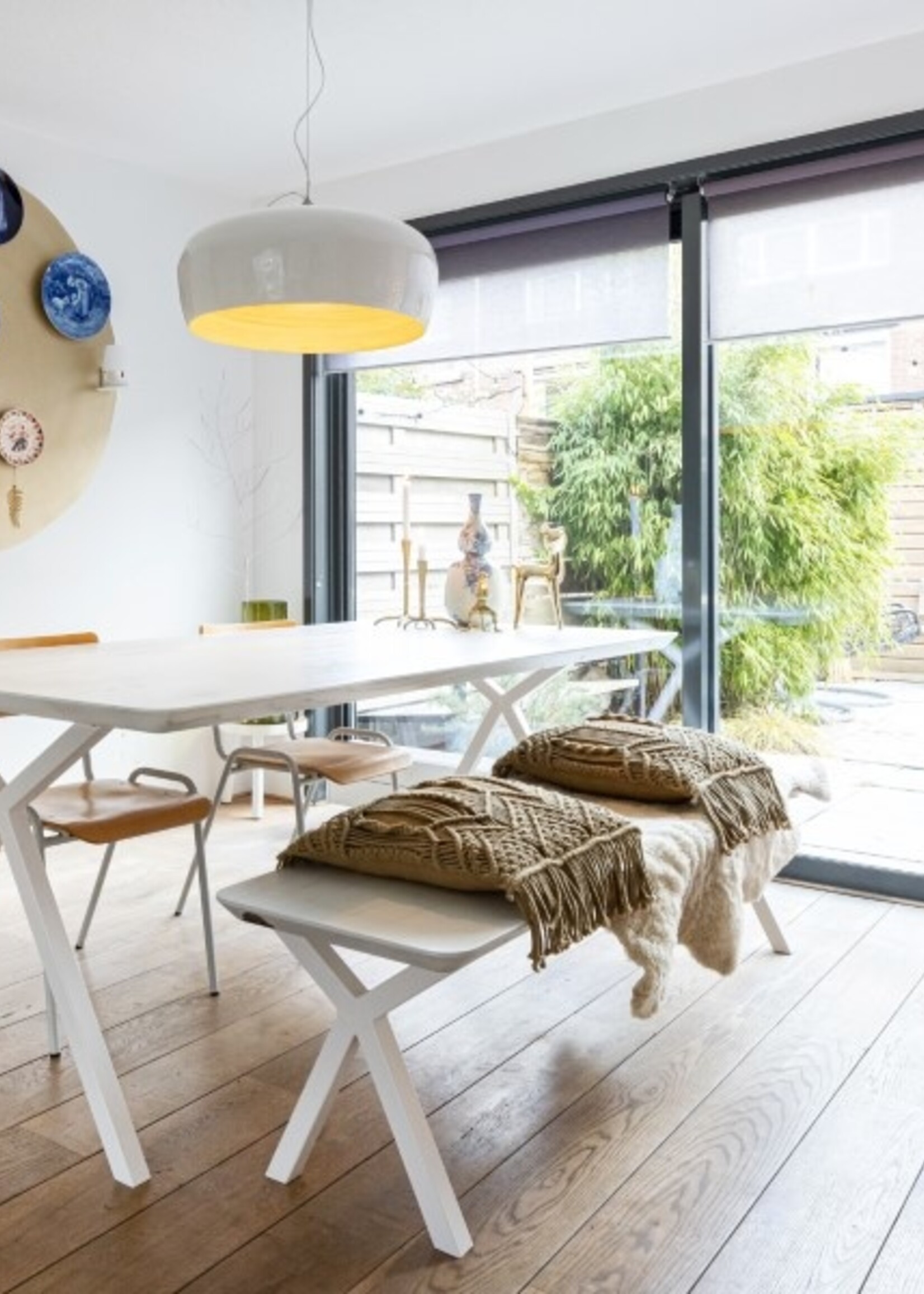 Losse industriele bankpoot model Scissor wit