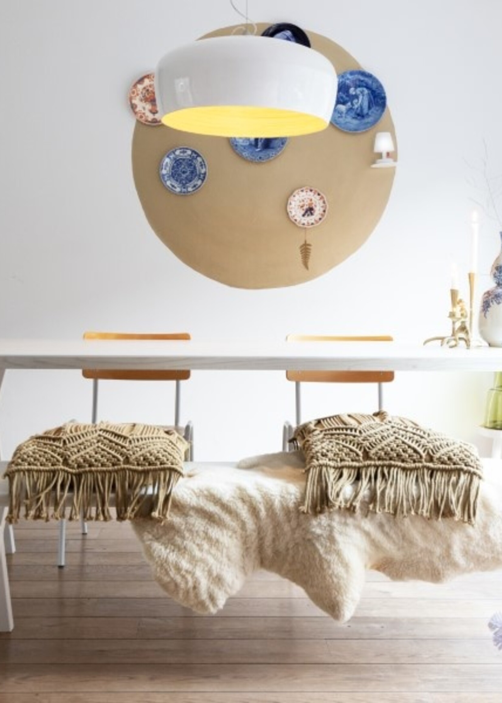 Losse industriele bankpoot model Scissor wit