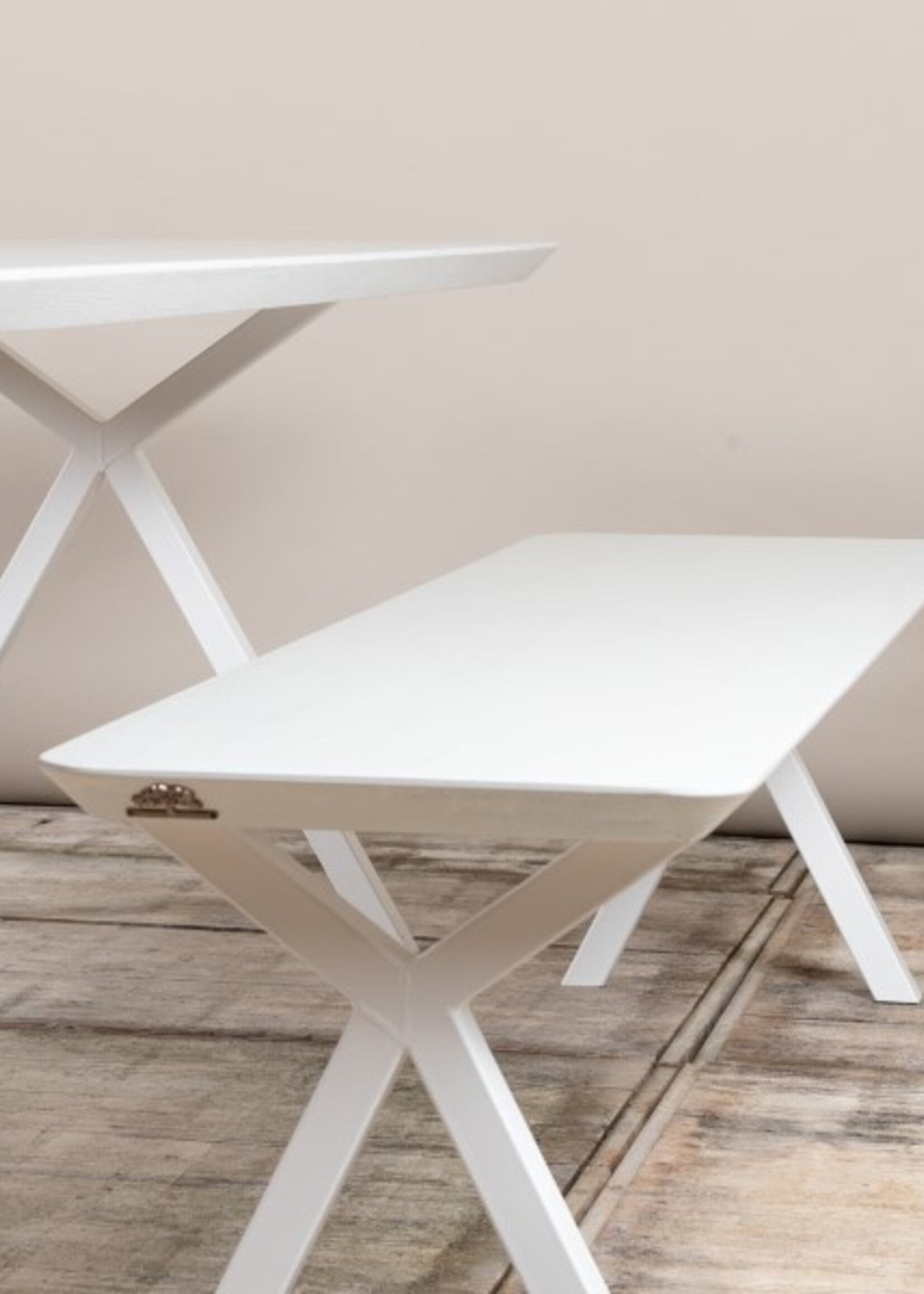 Losse industriele bankpoot model Scissor wit