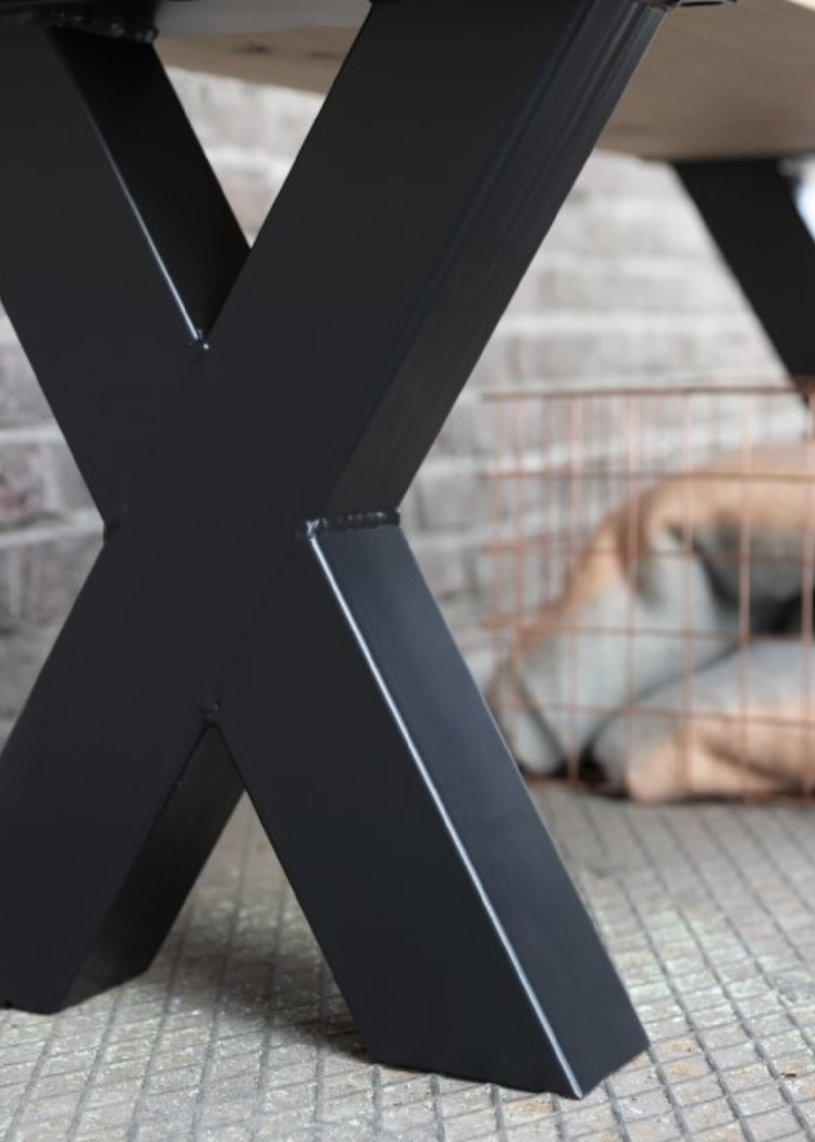 Losse industriele bankpoot model X zwart