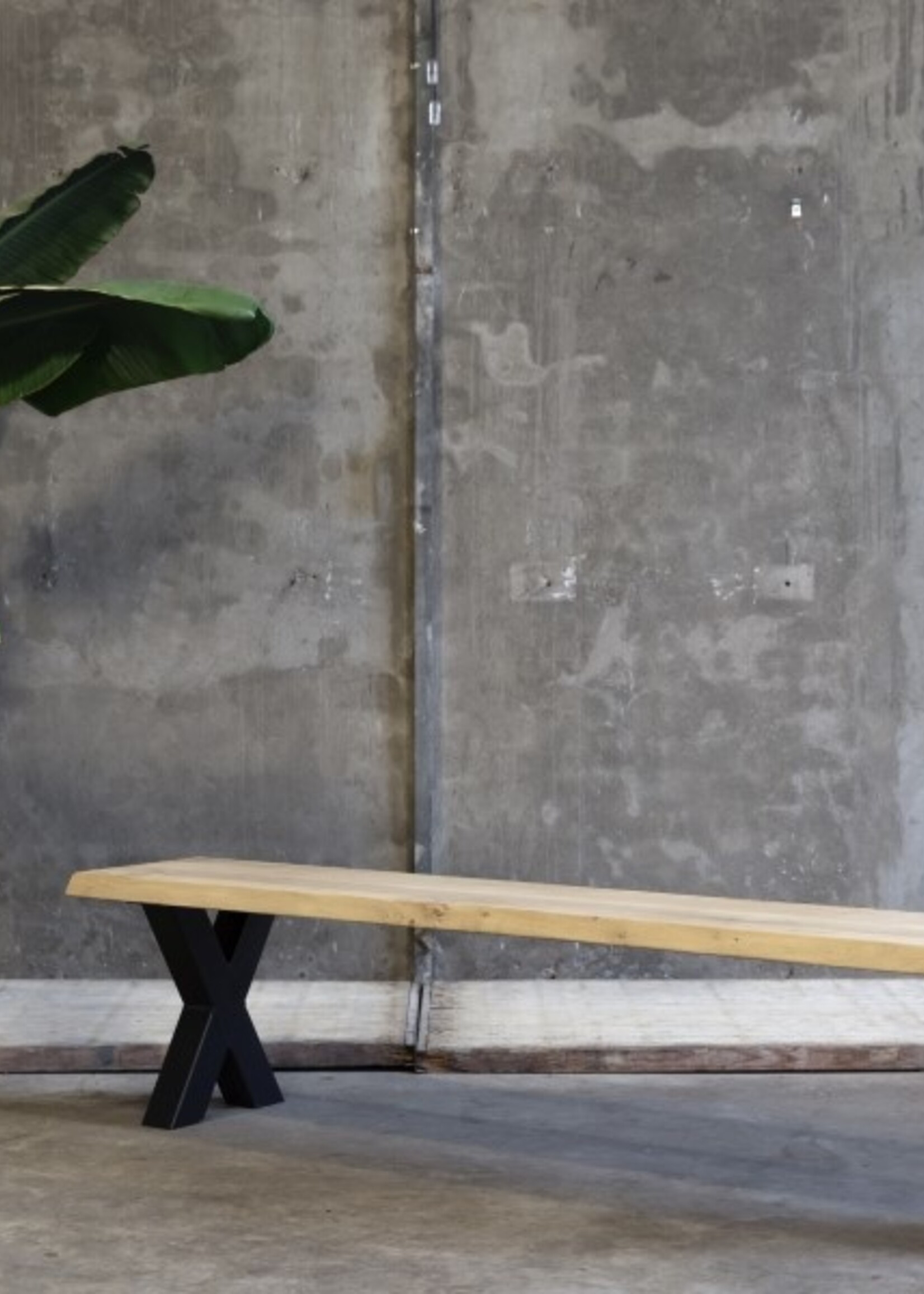 Losse industriele bankpoot model X zwart