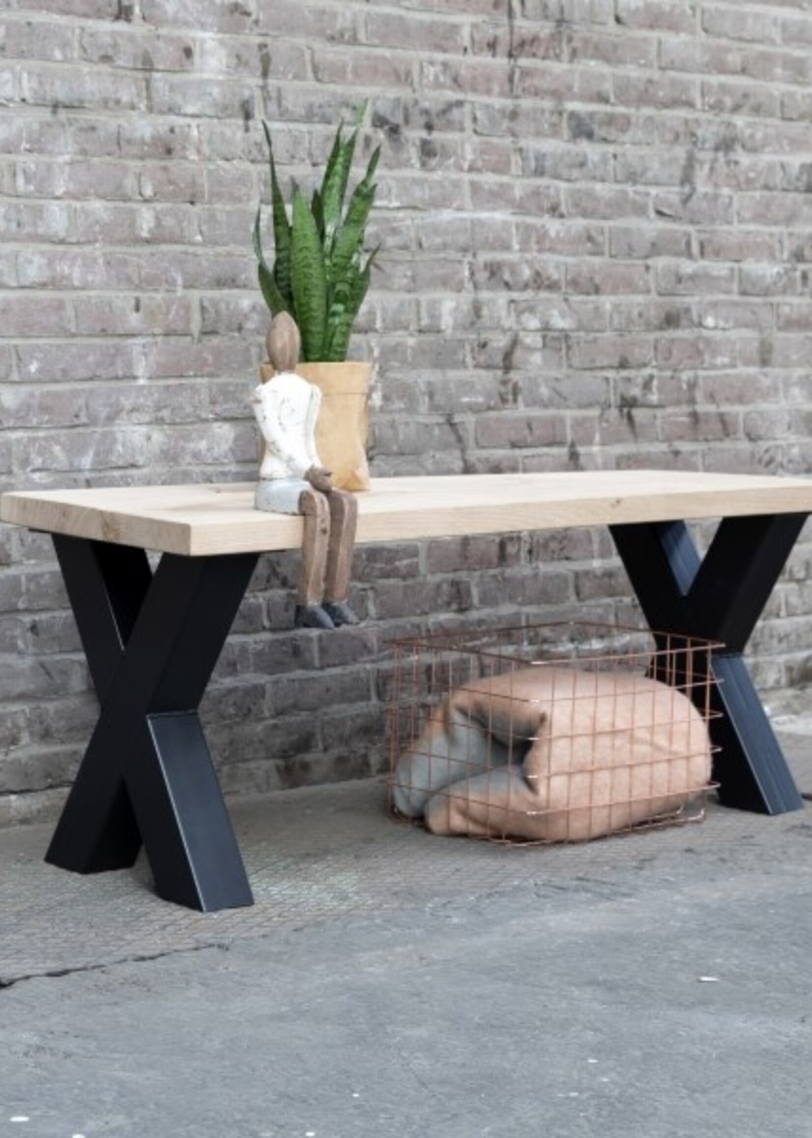 Losse industriele bankpoot model X zwart