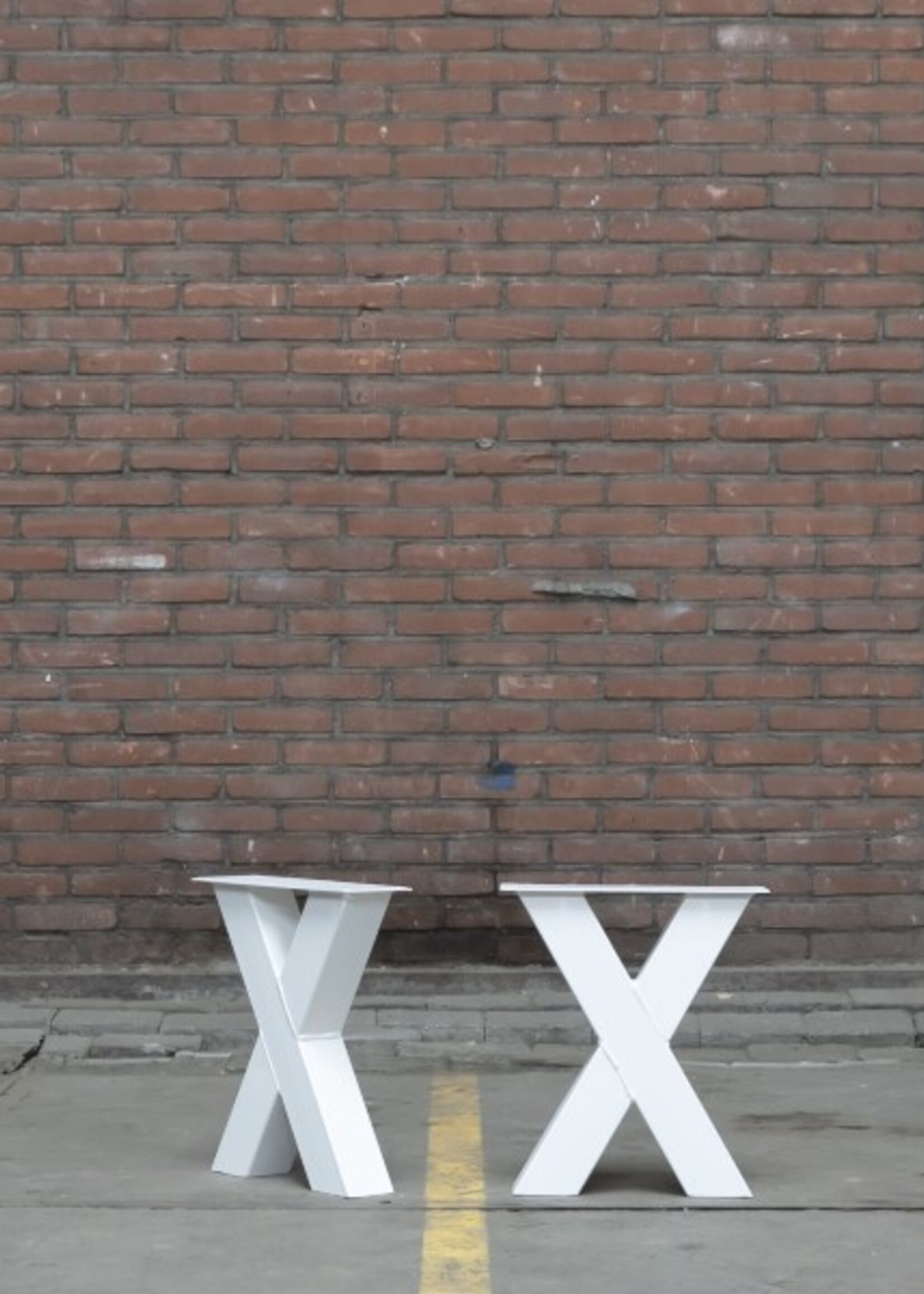 Losse industriele bankpoot model X wit