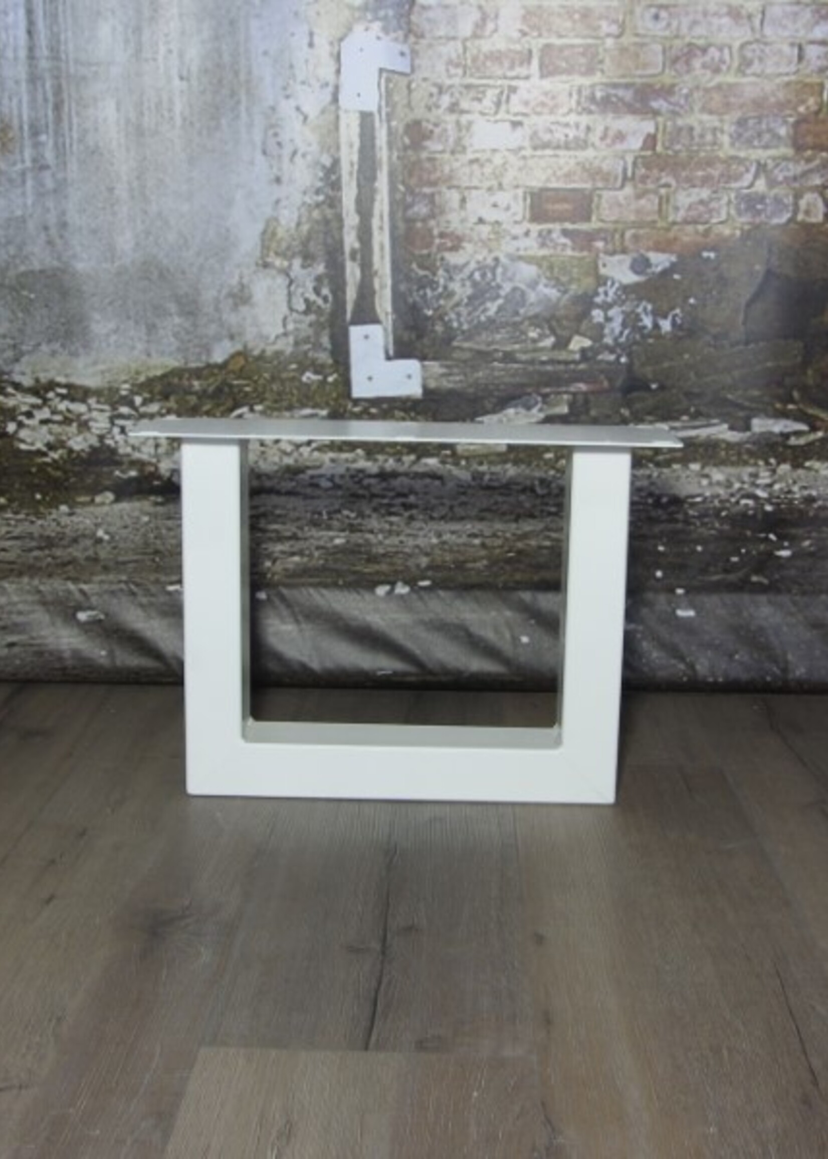 Handgemaakt industrieel salontafel onderstel U poot standaard wit