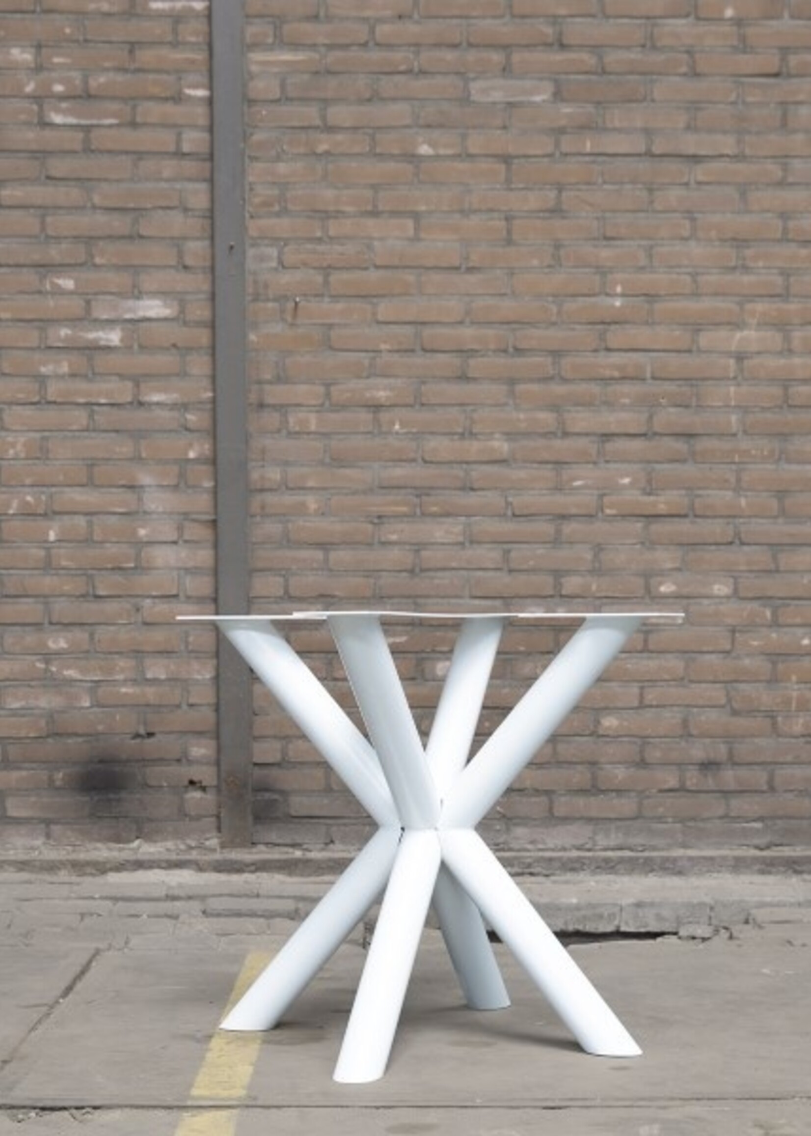 Tafelonderstel dubbele kruispoot rond wit