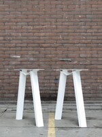 Stalen tafelpoot model M wit