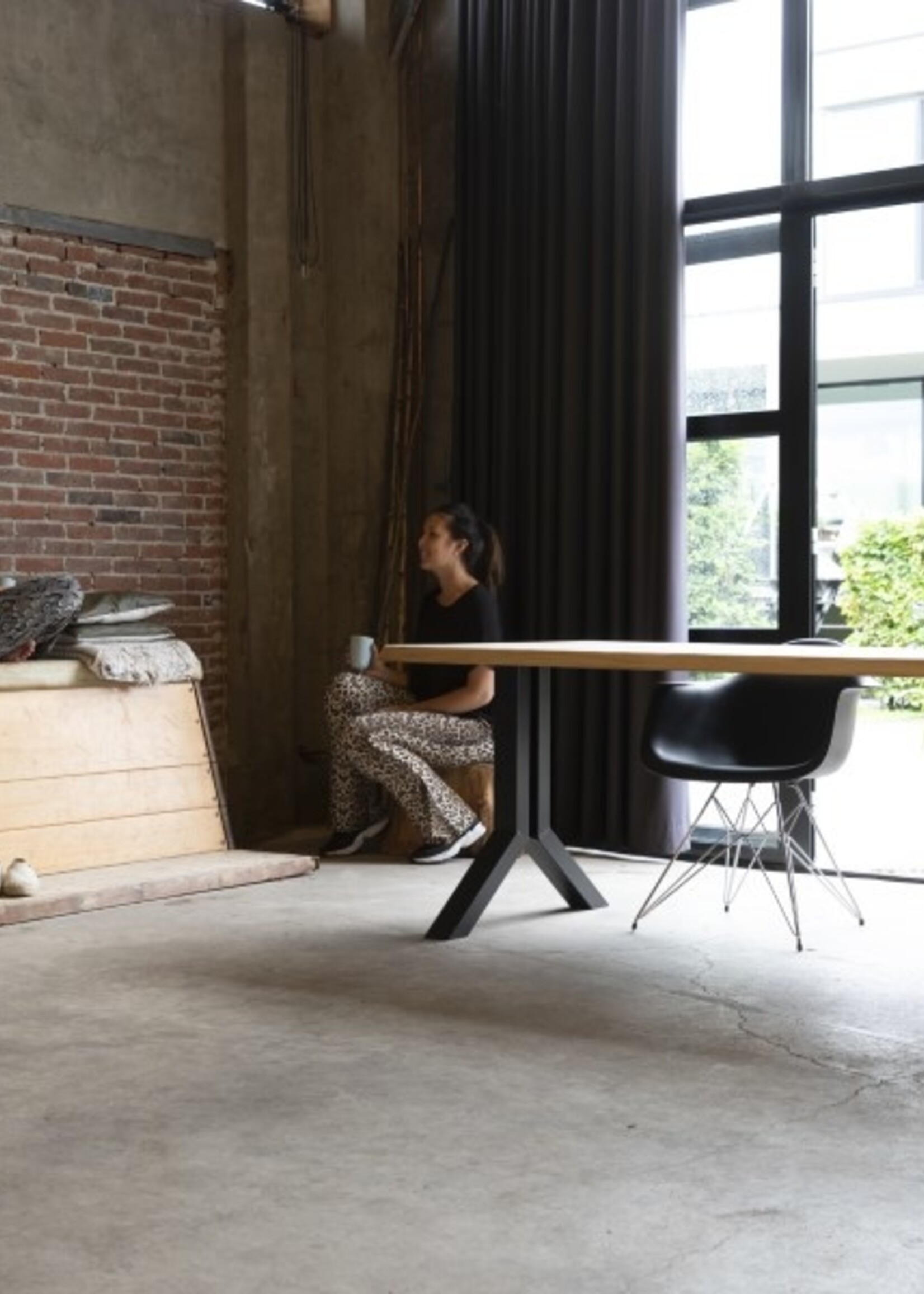 Stalen Split tafelpoot zwart