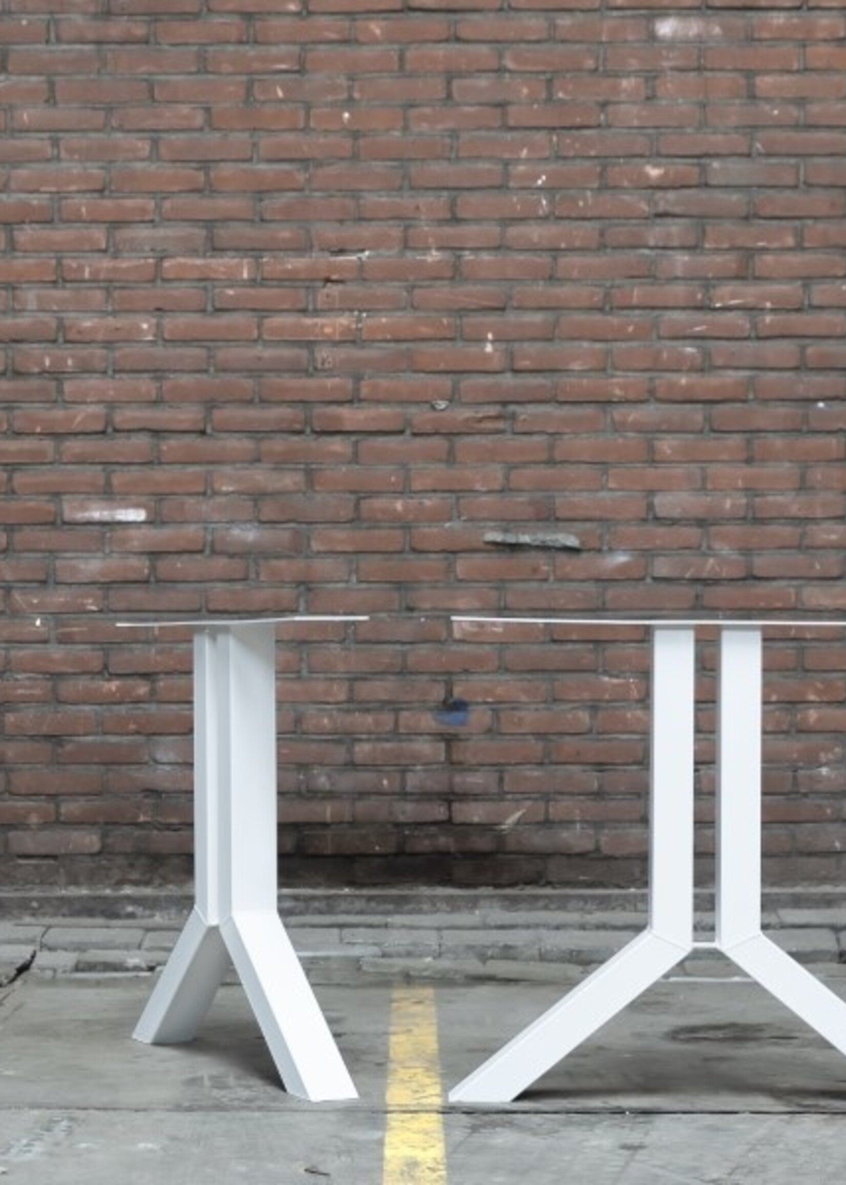 Stalen Split tafelpoot wit