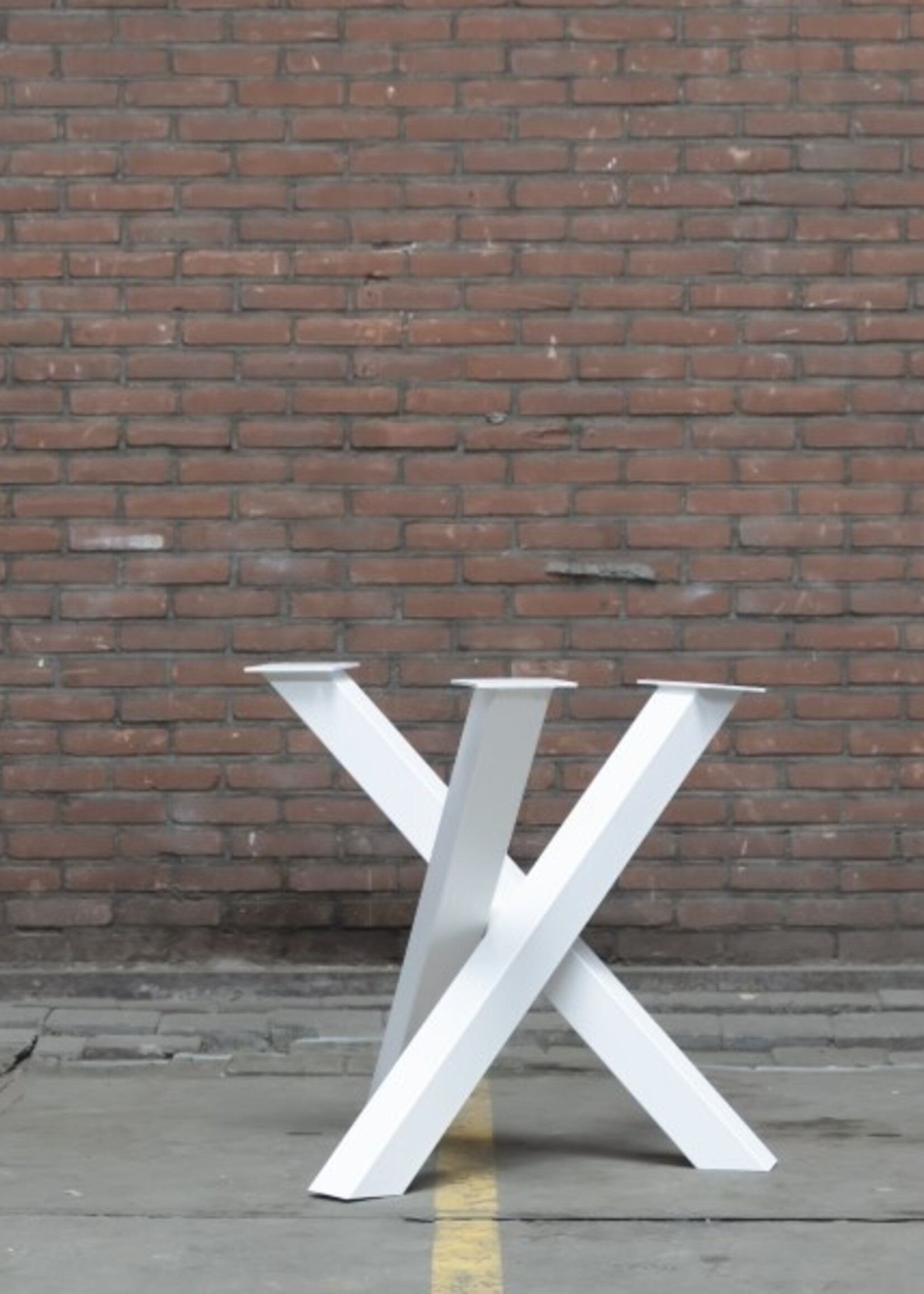 Stalen twist rond tafelpoot 8x8 wit
