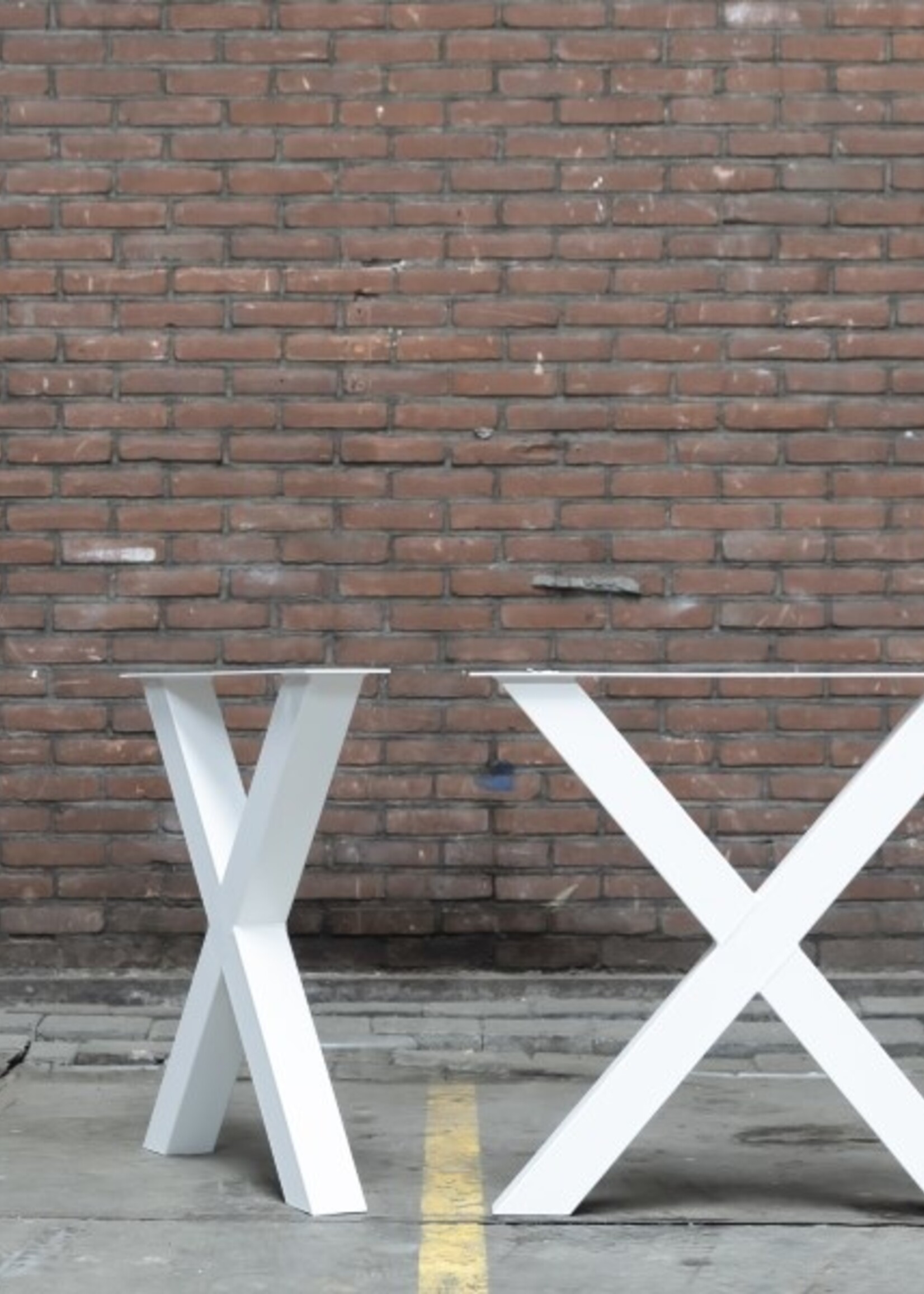 Stalen kruispoot wit 8x8