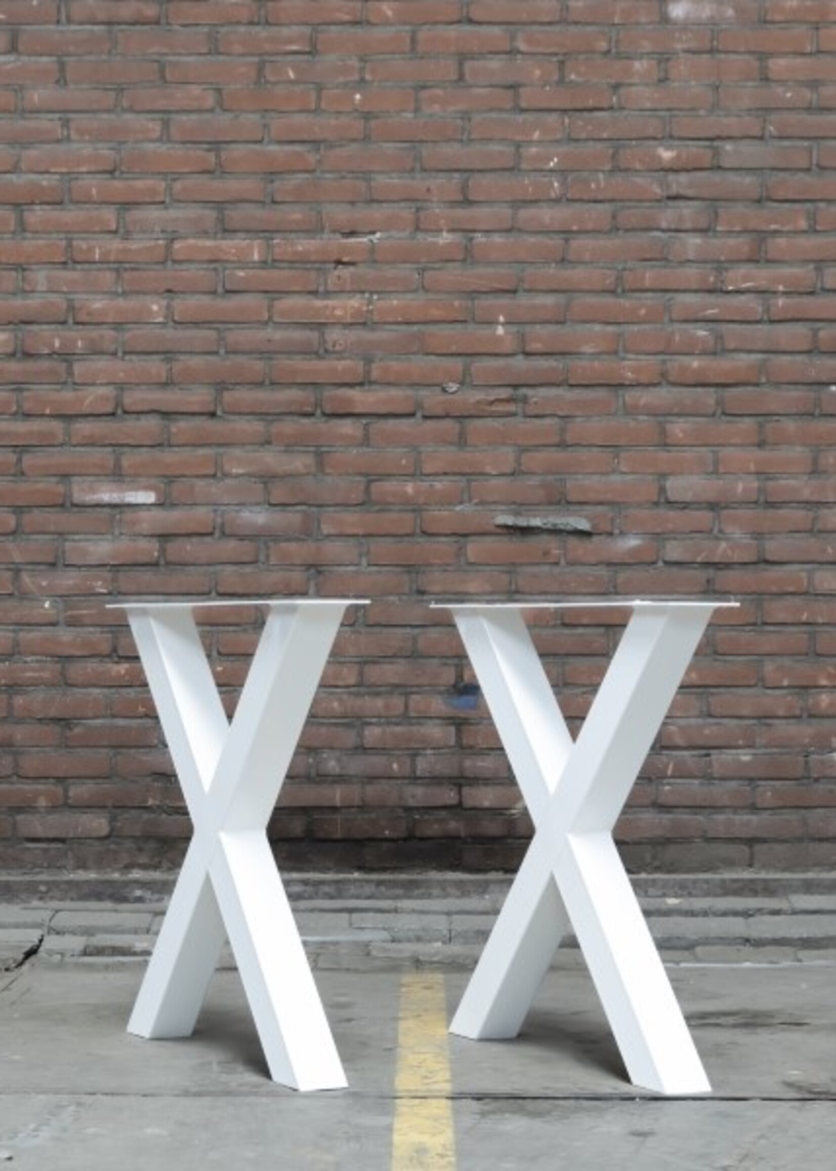 Stalen kruispoot wit 8x8