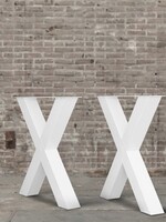 Tafelonderstel model X Kruispoot wit zwaar