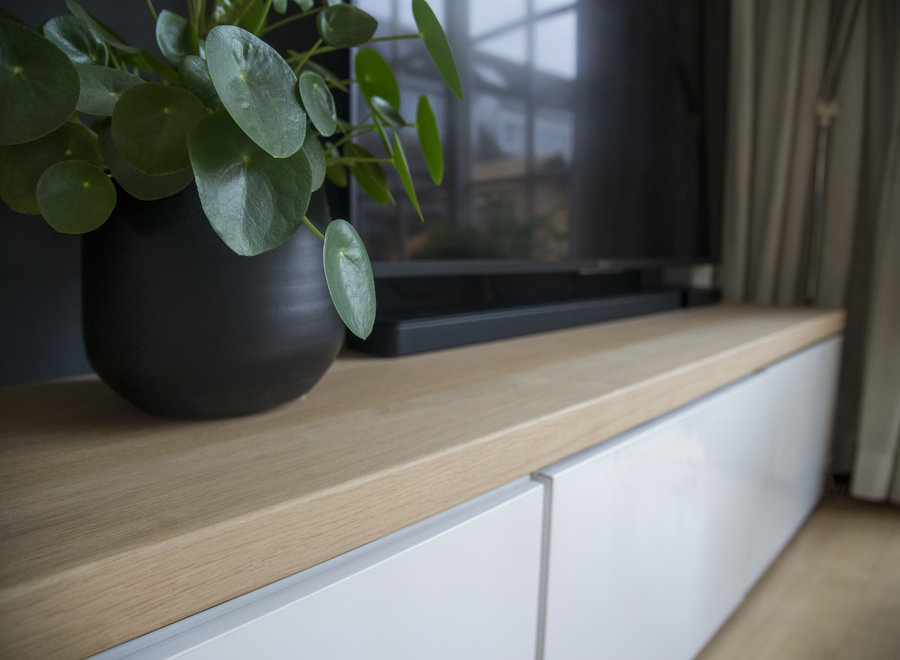 Besta tv meubel eikenhouten plank