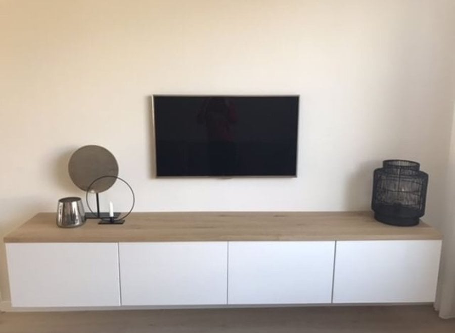 Besta tv meubel eikenhouten plank