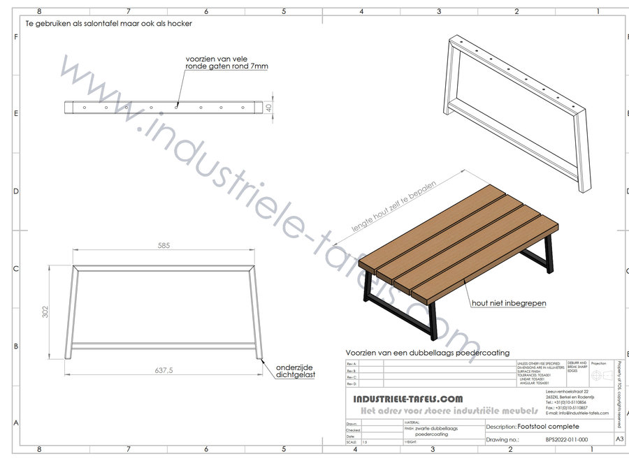 Lounge hoekbank frame zwart