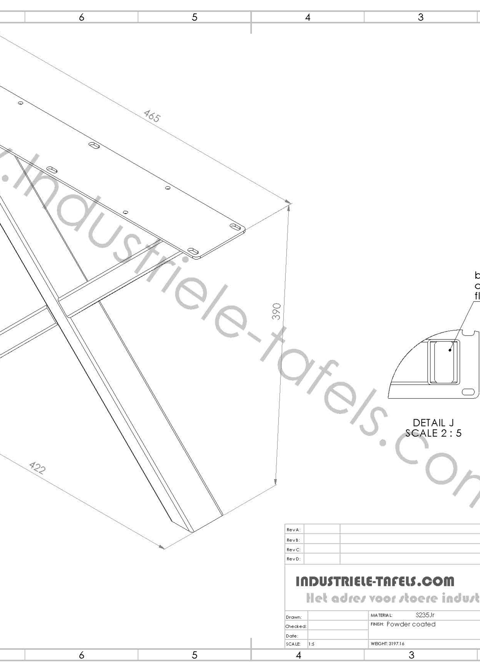 Salontafel poten model X salon small zwart