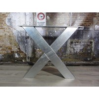 Handgemaakte industrieel tafelonderstel, model X zwaar (kruispoot) - verzinkt