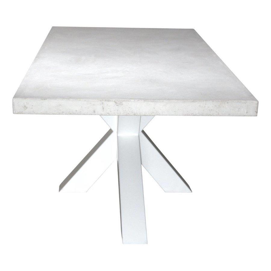 Beton tafel met witte matrix tafelpoot /3d kruispoot Industriele tafels