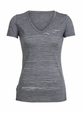 Icebreaker  ICEBREAKER W´s Tech Lite Short Sleeve V Coast - Gritstone Heather