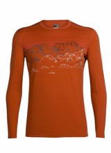 Icebreaker  ICEBREAKER Mens Oasis Long Sleeve Crewe - Copper