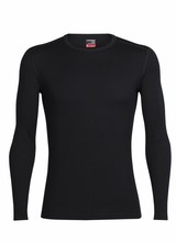 Icebreaker  ICEBREAKER Mens Tech Top Long Sleeve Crewe Merino - Black
