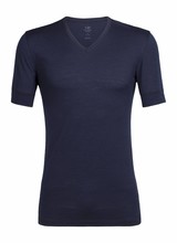 Icebreaker  ICEBREAKER Mens City Lite Short Sleeve V - Midnight Navy