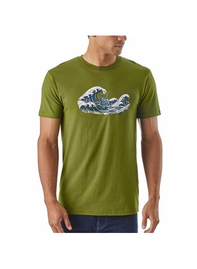 Patagonia  Patagonia Mens Oily Olas Organic Cotton T-Shirt - Sprouted Green