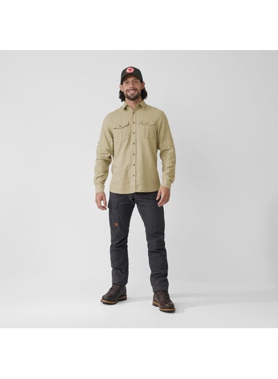 Fjällräven  FJÄLLRÄVEN Mens Övik Travel LS Shirt -  Sand Stone