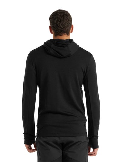 Icebreaker  ICEBREAKER Herren Quantum lll Long Sleeve Zip Hood Merino - Black