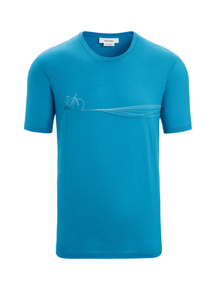 Icebreaker  ICEBREAKER Mens Tech Lite SS Crewe Cadence Paths - Geo Blue