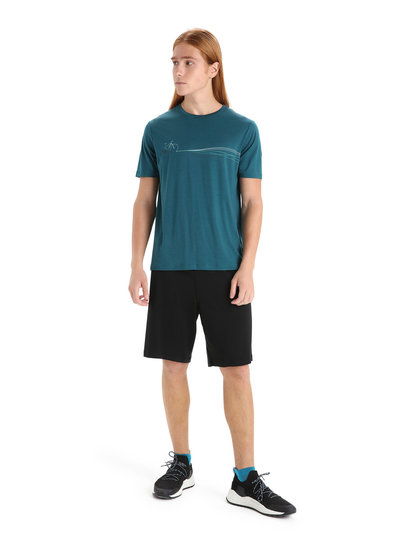 Icebreaker  ICEBREAKER Mens Tech Lite SS Crewe Cadence Paths - Green