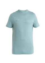 Icebreaker  ICEBREAKER Mens Tech Lite SS Crewe Cadence Paths - Cloud Ray