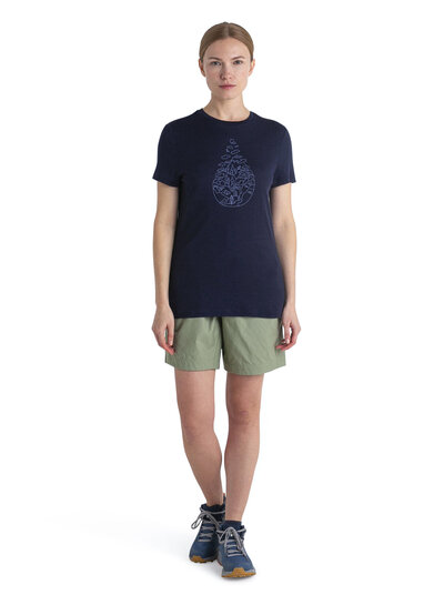 Icebreaker  ICEBREAKER  Tech Lite SS Tee  Hike Path Damen - Navy